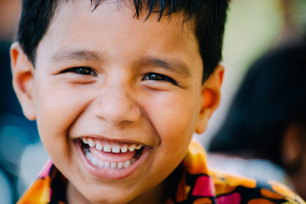 Young boy smiling