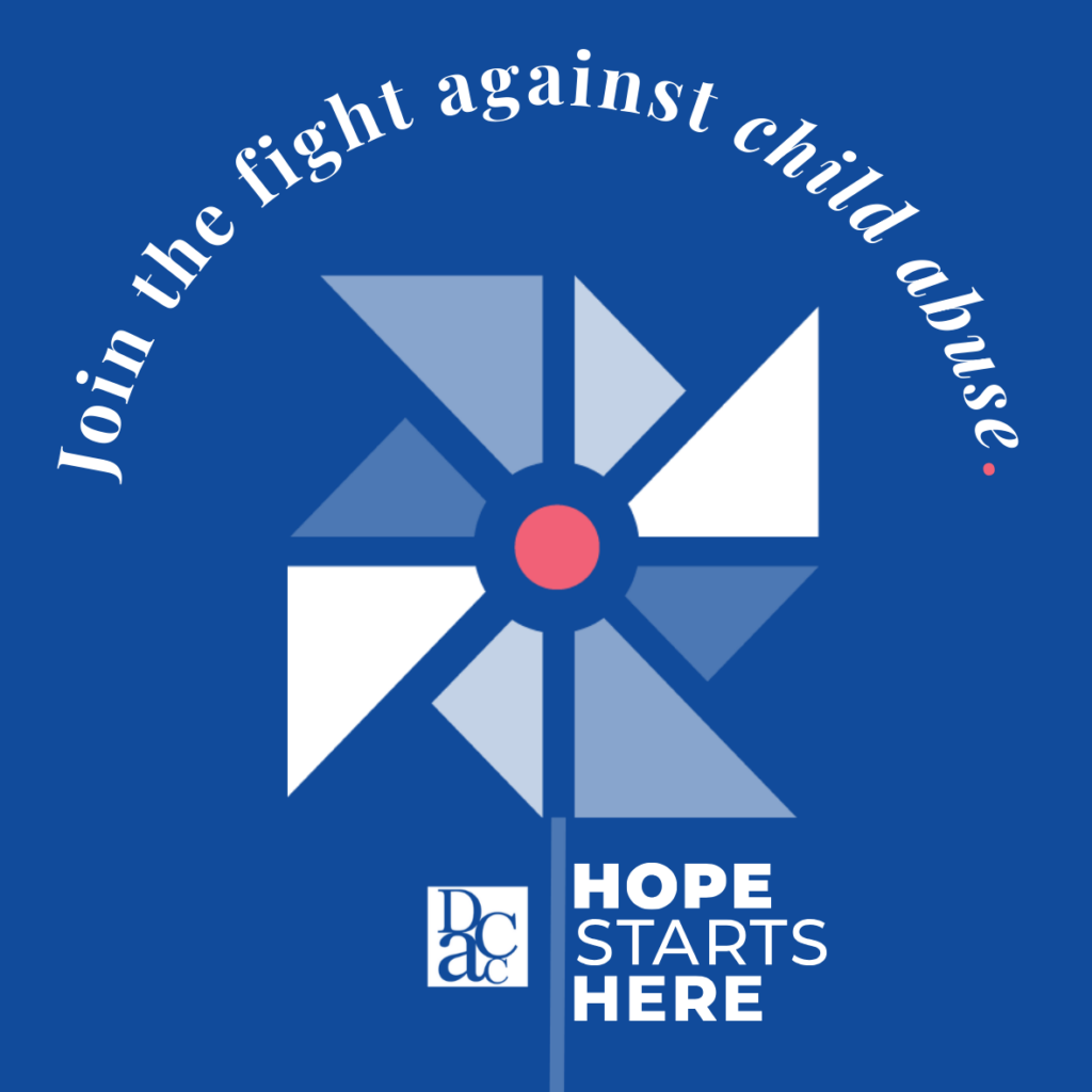 Hope Starts Here pinwheel blue background